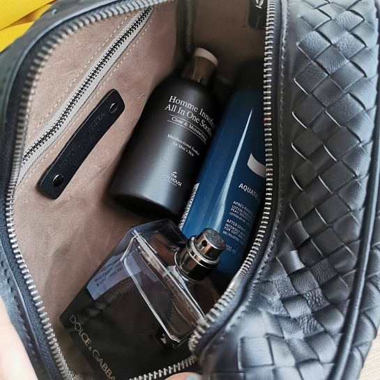 Кожаная косметичка Bottega Veneta 28x16x13 см