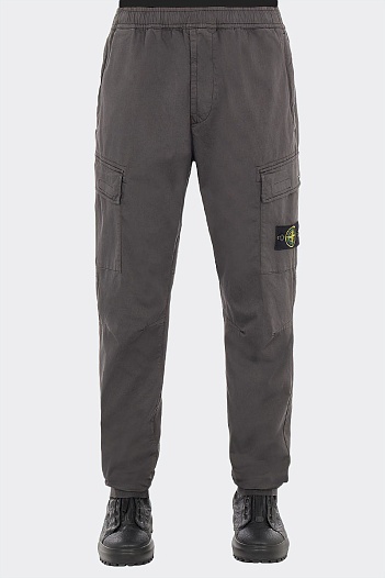 Мужские тёмно-серые джоггеры с патчем Stone Island   