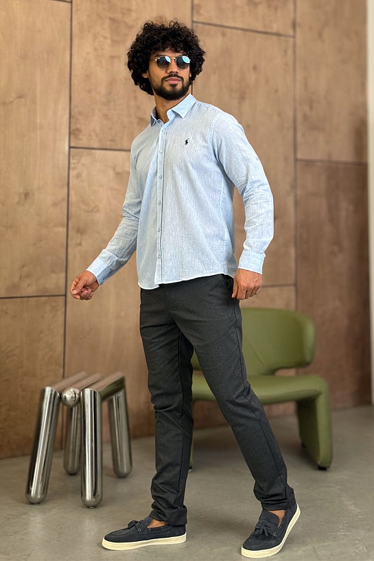 Мужская рубашка Роlо Ralрh Lаurеn голубого цвета