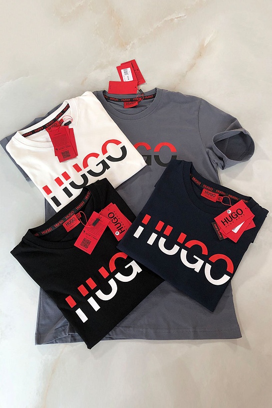 Мужская серая футболка Hugo Boss