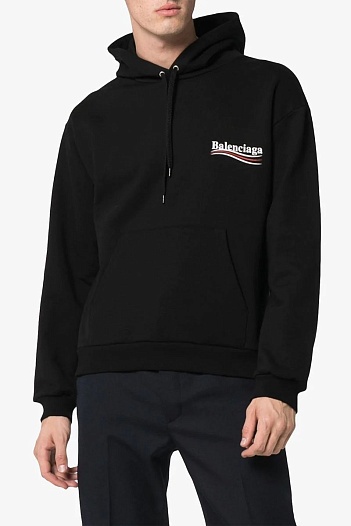 Оверсайз худи Balenciaga чёрного цвета   
