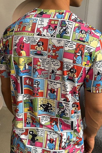 Мужская футболка Moschino comic strip graphic-print   