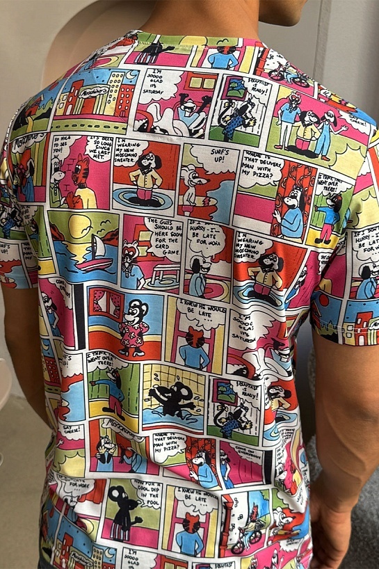 Мужская футболка Moschino comic strip graphic-print