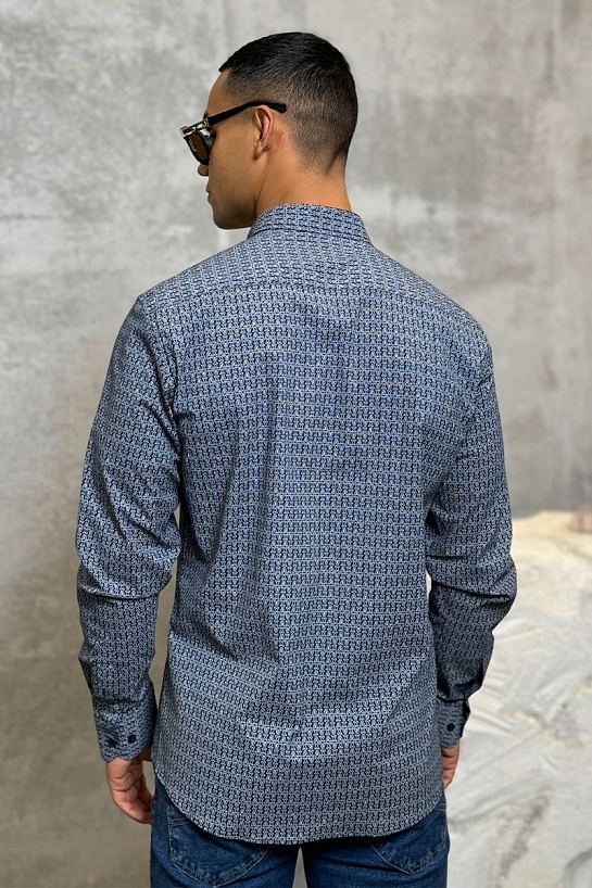 Мужская тёмно-синяя рубашка Armani Exchange