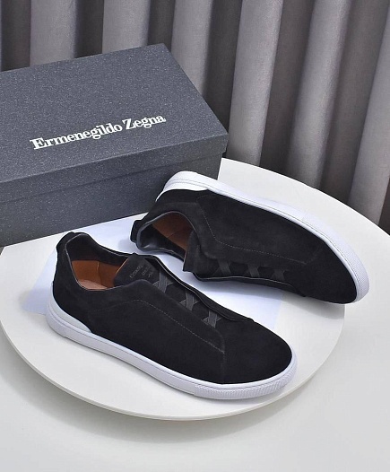 Мужские кроссовки Ermenegildo Zegna Triple Stitch - Black   
