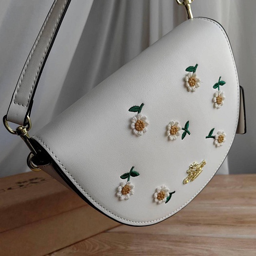 Кожаная сумка Coach Flower 19x14 см   