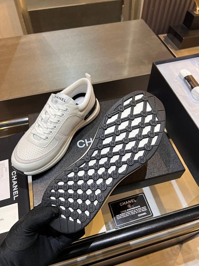 Женские кожаные кроссовки Chanel premium   
