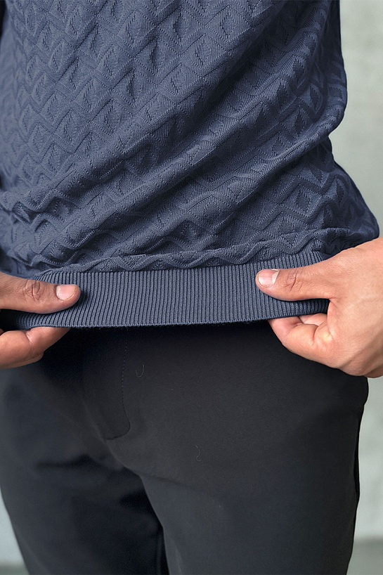 Мужское поло Stefano Ricci цвета индиго