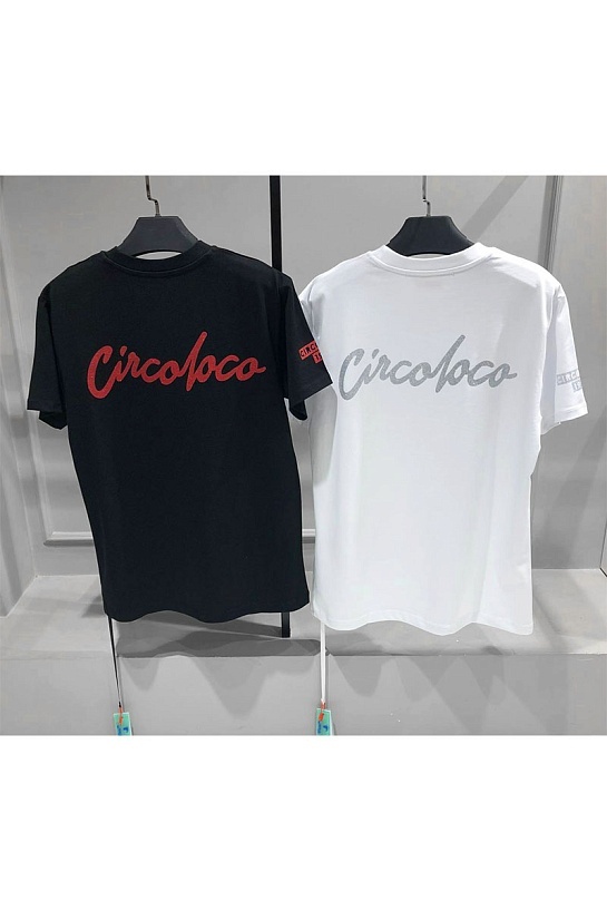Чёрная оверсайз футболка Off-White x Circoloco glitter-logo