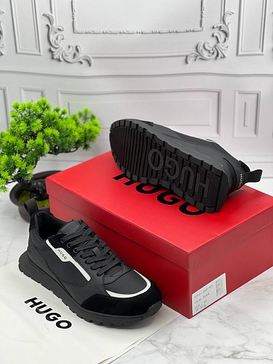 Комбинированные кроссовки Hugo Boss Icelin Runn - Black / White   