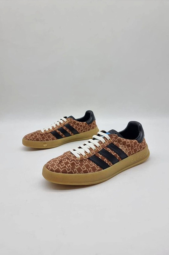 Женские кроссовки Gucci x Adidas Gazelle Collaboration - Brown