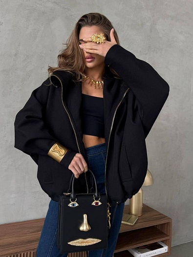 Женская куртка чёрного цвета Schiaparelli premium   