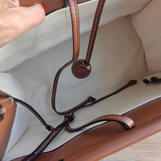 Женская сумка Loewe Cushion Sand Canvas Tote 32x25 см