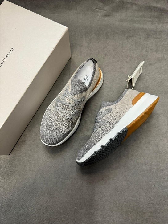 Мужские кроссовки Brunello Cucinelli knitted - Grey