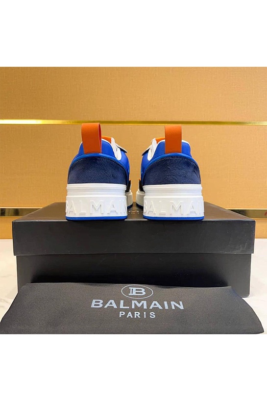 Комбинированные кроссовки Balmain синего цвета