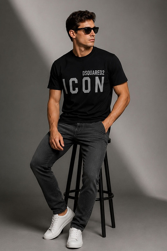 Мужская футболка Dsquared2 "ICON" - Black