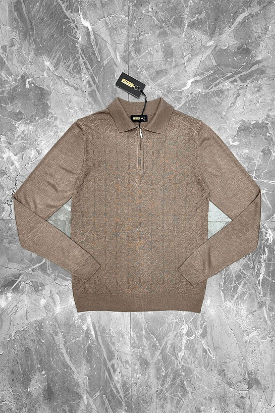 Поло с длинным рукавом Zilli zip-up - Beige