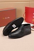 Кожаные лоферы с мехом Loro Piana Open Walk - Black