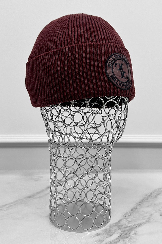 Бордовая шапка Billionaire logo-patch