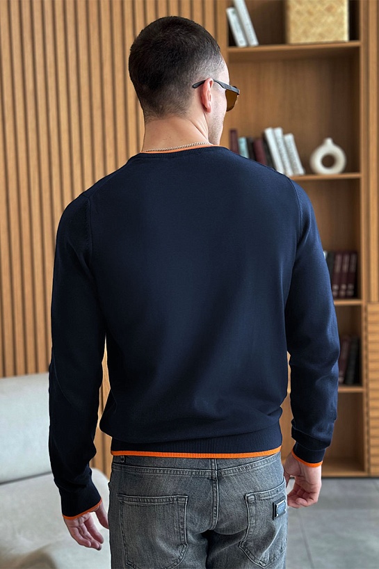 Мужской джемпер Hermes тёмно-синего цвета