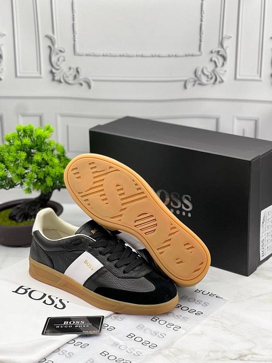 Кожаные кроссовки Hugo Boss Brandon Tenn - Black
