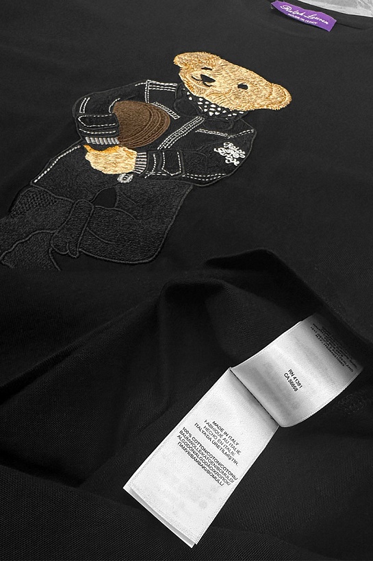 Мужская чёрная футболка Polo Ralph Lauren "Bear"