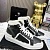 Кожаные кроссовки с мехом Balmain high-top - Black / White