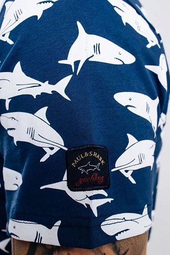 Синяя мужская футболка Paul&Shark   