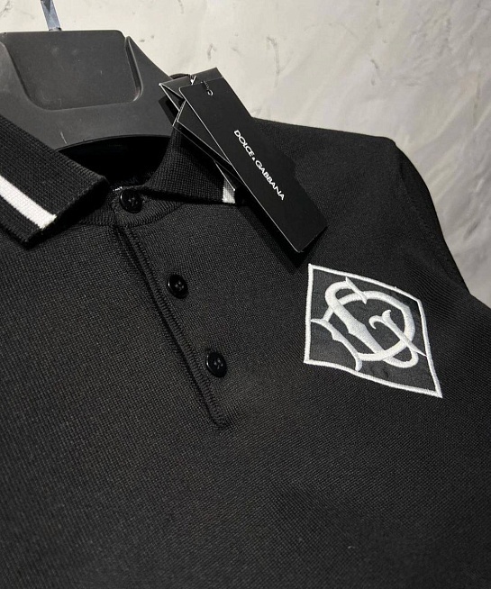 Классическое мужское поло Dolce&Gabbana чёрного цвета