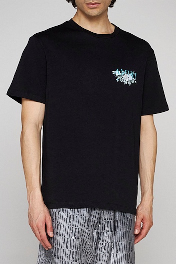Мужская чёрная футболка Amiri Floral   