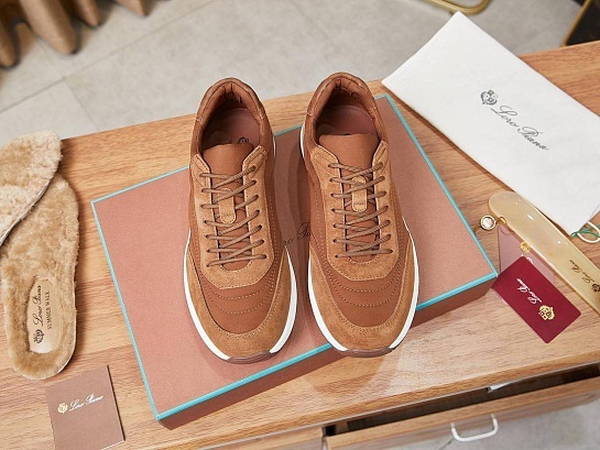 Замшевые кроссовки Loro Piana Week End Walk - Brown