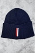 Мужская шапка тёмно-синего цвета Moncler logo-patch