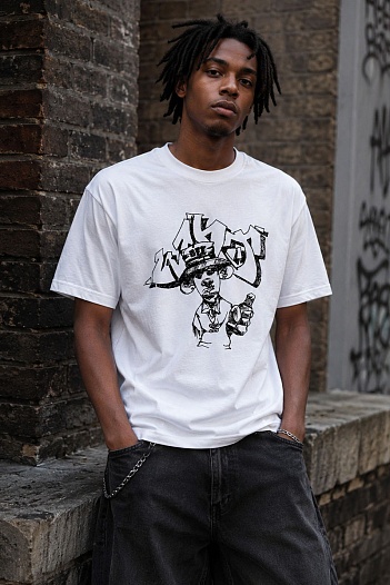 Белая мужская футболка Off-White graffiti-print   