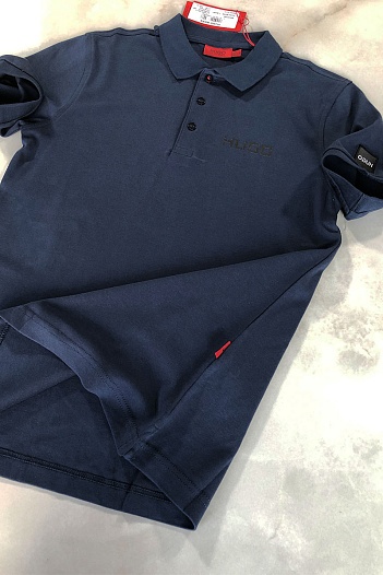 Мужское тёмно-синее поло Hugo Boss   