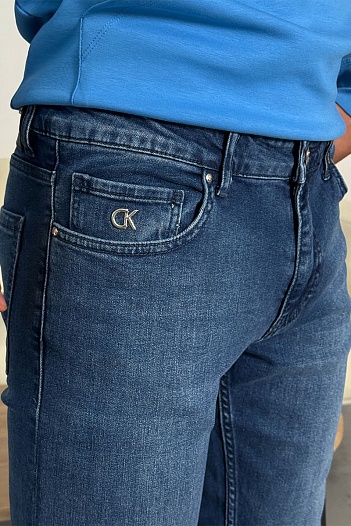 Мужские синие джинсы Calvin Klein logo-plaque   