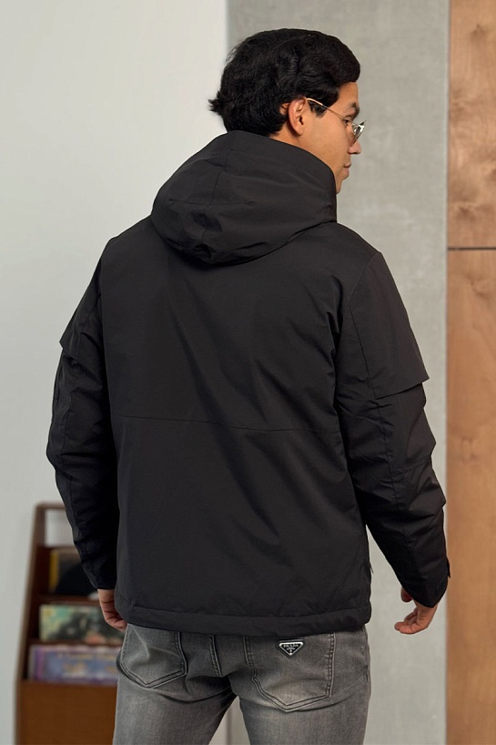 Мужской пуховик Prada logo-plaque - Black