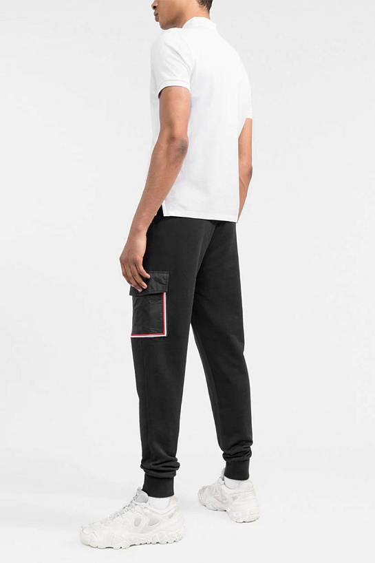 Мужские штаны чёрного цвета Moncler side pocket
