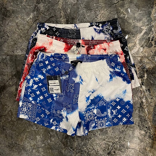 Мужские синие шорты Louis Vuitton monogram bandana