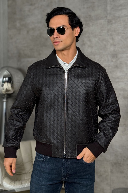 Мужская кожаная куртка Bottega Veneta premium