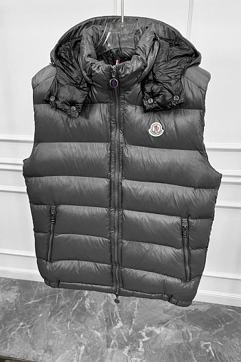 Мужской жилет Moncler logo-patch - Grey   