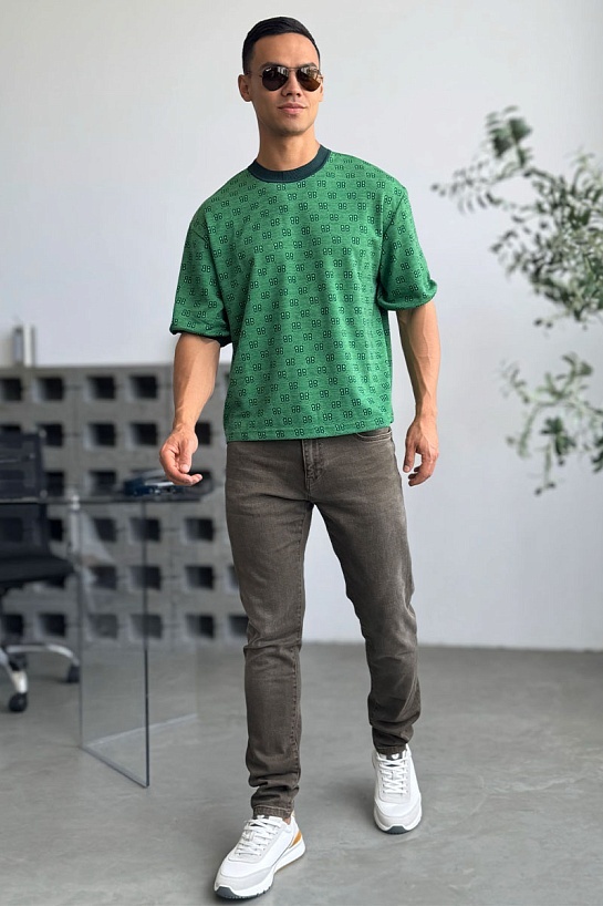 Зелёная оверсайз футболка Balenciaga