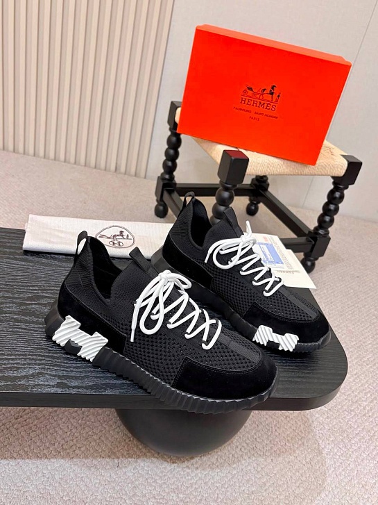 Текстильные кроссовки Hermes lift slip-on