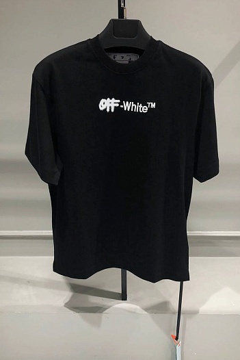 Чёрная оверсайз футболка Off-White Spray Helv Skate   