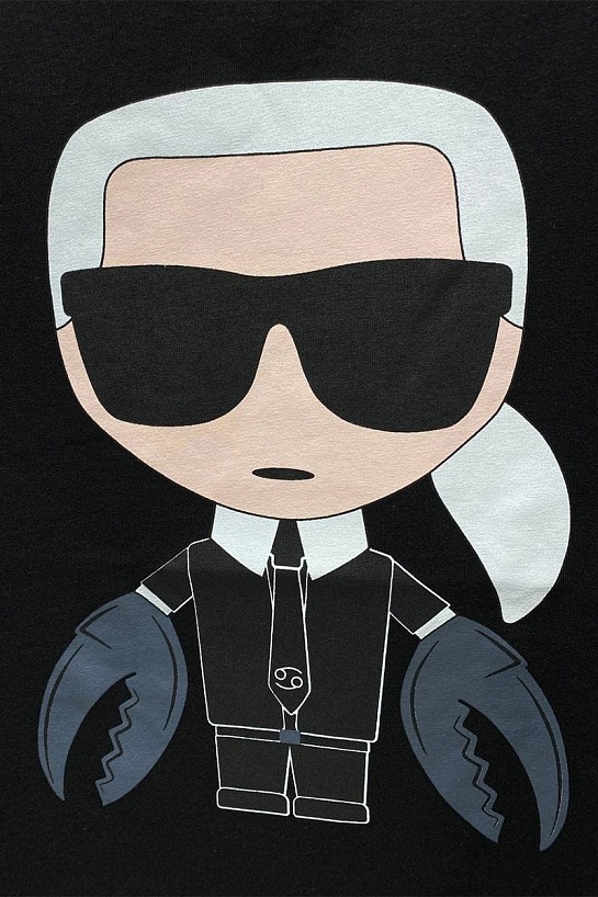 Женская чёрная футболка Karl Lagerfeld "Cancer"