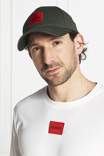 Мужская бейсболка цвета хаки Hugo Boss logo-patch   
