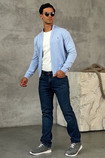 Кофта на молнии Tommy Hilfiger flag embroidery - Blue   