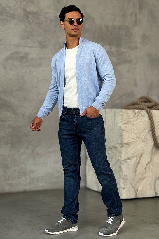 Кофта на молнии Tommy Hilfiger flag embroidery - Blue