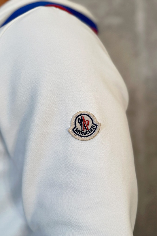 Белый спортивный костюм Moncler striped logo