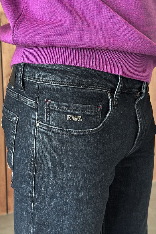 Мужские чёрные джинсы Emporio Armani regular fit