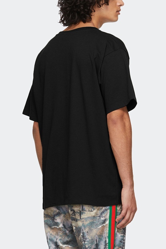 Чёрная оверсайз футболка Gucci x The North Face Collaboration